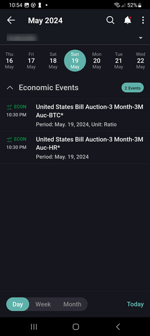 The detailed event report on the Android Phone